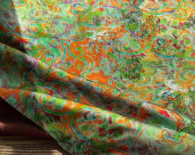 Rayon Silk Jacquard Xiangyun Fabric – Flowing Rainbow Vine Handcrafted Textile for Dressmaking, Quilting, DIY Sewing, 59"W