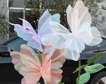 Large Silk Butterfly: Wedding Decor, Floral Centerpiece, Photo Booth Prop