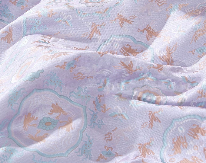 59"Width Chinese Brocade Fabric, Forbidden City patterns, Upholstery, Decor, Costume, Curtain, Handbag, Sewing, Drapery/Fabric by the meter