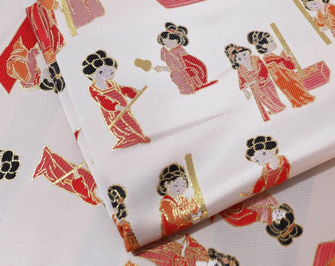 Gold thread Tang Palace Lady Jacquard fabric,  Upholstery, Prom dress, Sewing fabric, Upholstery, Decor, DIY, Doll making/fabric, 59"W