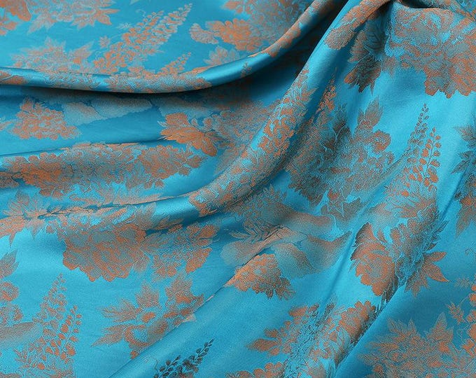 59"W Two-tone jacquard satin fabric, Digital print, Upholstery, Decor, Costume, Curtain, bag, Sewing, drapery, DIY, Quilting/Fabric