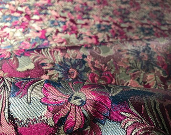 Nishijin Japanese Floral Brocade Fabric: High-Precision Jacquard Silk (35" Width)