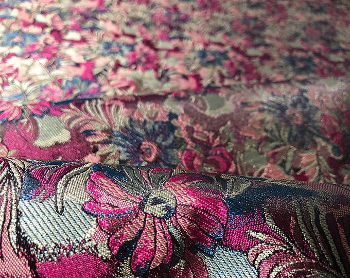 35" Width Nishijin Japanese Flower Fabric, Modern Japanese Jacquard silk brocade by the meter, High-end high-precision brocade for sewing