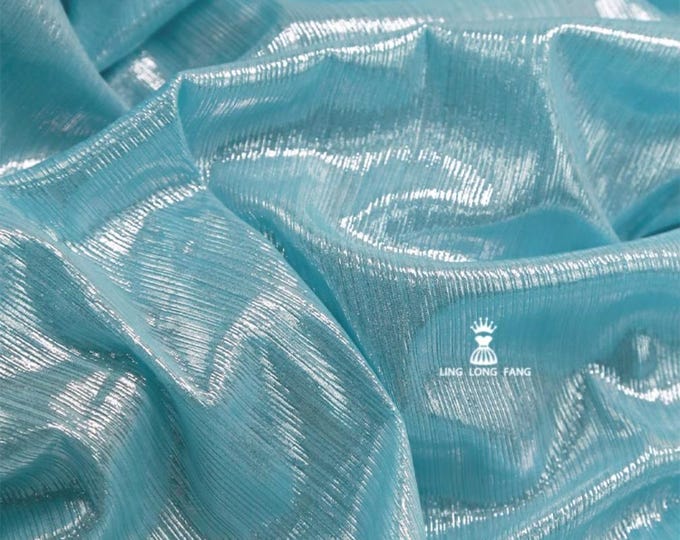 56"W 4 Way Stretch metallic Foil glossy Striped textured stretch knit fabric, Upholstery, Decor, Costume, Curtain, bag, Sewing, DIY/Fabric