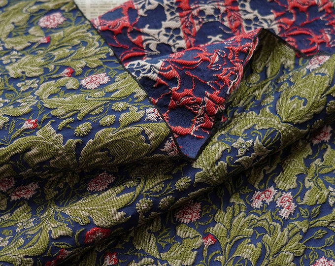 Thick jacquard Upholstery Fabric, Victorian Vintage Style Edwardian Fabric By The Yard, 55"W, Decor, Curtain, bag, Sewing, DIY/ Fabric