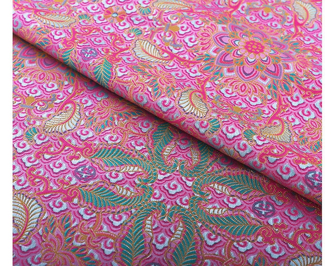 45"W Song Brocade kaleidoscope Jacquard Brocade, Emperor Tibetan, cheongsam, sewing, Upholstery, Quilting, DIY, drapery, handbag, fabric