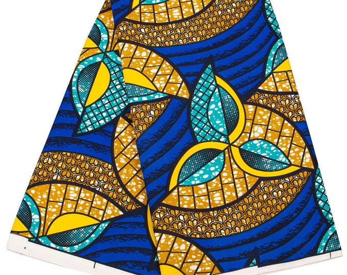 Double-Sided African Ankara Wax Print Fabric – Vibrant African Fabric for Dresses, Head Wraps & Crafts, sell by 6 yards