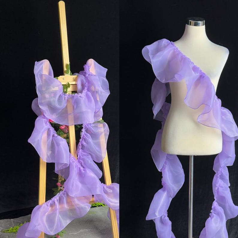 Sheer Pleated Organza Ruffle: 3D Fold Designer Fabric, Wedding Gowns - Etsy