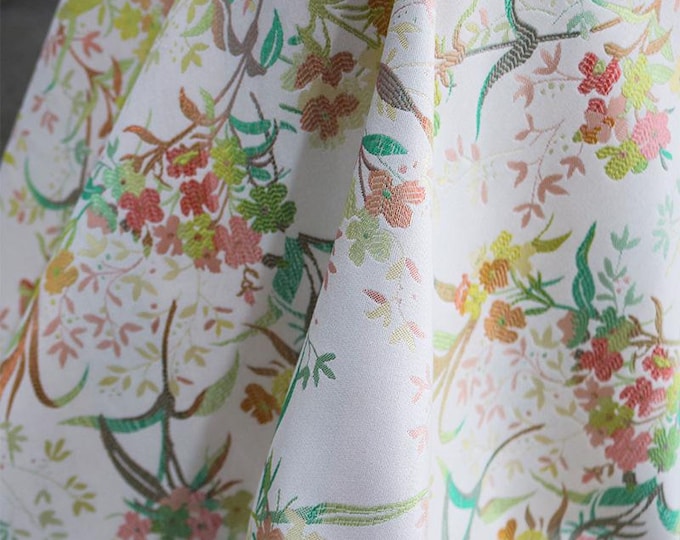 Garden full of spring scenery jacquard fabric, designer fabric, Prom dress, 55"W, Upholstery, Decor, Costume, bag, Sewing, Quilting/Fabric