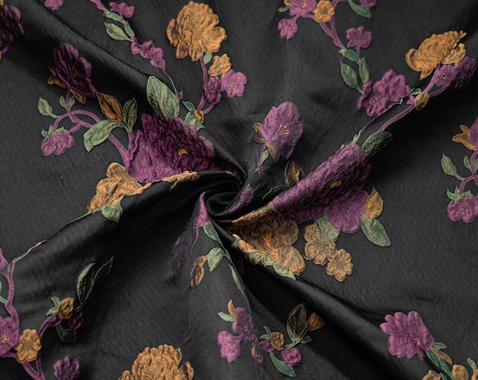 Gold thread jacquard fabric, Vintage Palace 3D designer fabric, Prom, Sewing, drapery, Decor, Quilting, DIY, Handbag fabric, 58"W By 1 Meter