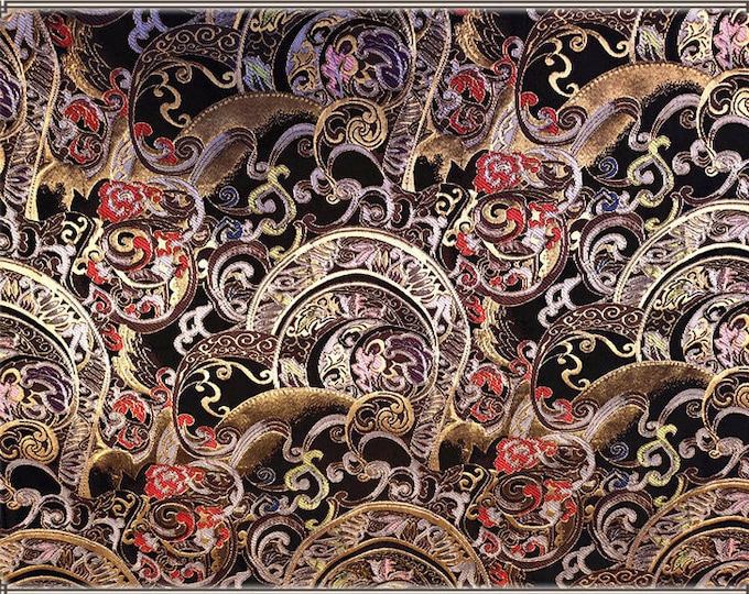 Nishijin Jacquard Brocade Fabric: Japanese Silk Blend, 29.5" Wide