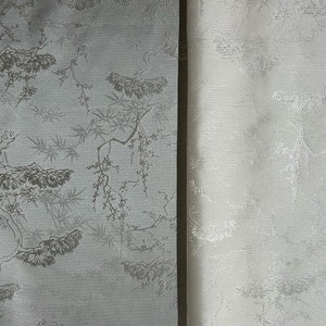 White pine tree - Faux Silk Brocade Jacquard Fabric, Upholstery, Decor, Costume, Curtain, bag, Sewing, DIY /Fabric by 1 meter, 59" W