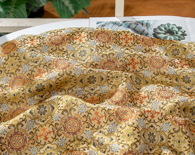 59" Song Brocade, ancient totem silk Brocade, Emperor Tibetan, Upholstery, Decor, Costume, Curtain, Handbag, Sewing/Fabric by the meter