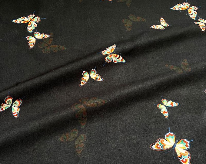 Butterfly Dance Print Fabric: 100% Cotton Quilting & Sewing Material, 55"W