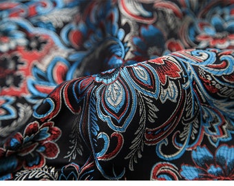 45" Width Silk Brocade Fabric Phoenix Flower Design, 6 Colors Chinese Fabric By 1 Meter on SALE, Upholstery and Cheongsam Sewing fabric