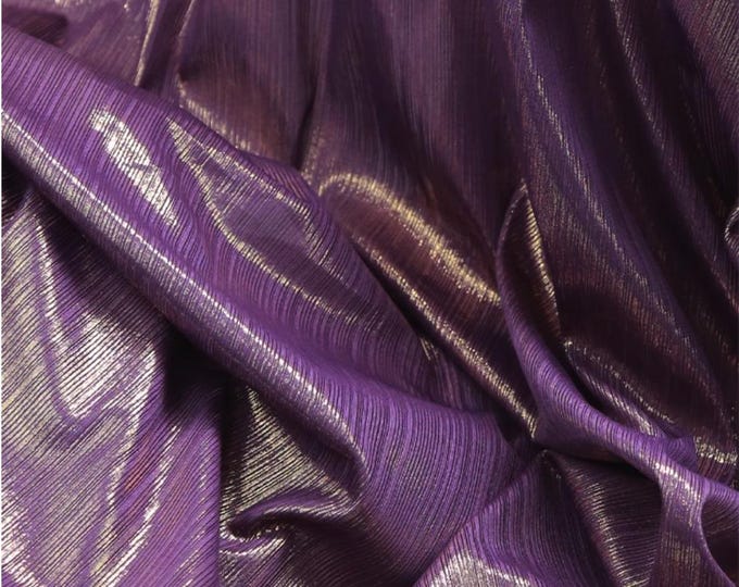 56"W 4 Way Stretch metallic Foil glossy Striped textured stretch knit fabric, Upholstery, Decor, Costume, Curtain, bag, Sewing, DIY/Fabric