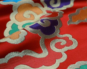 4 Color Auspicious Clouds Tibetan Textile, jacquard fabric, Costume dress, Cheongsam, Home Decor, Pillow Case fabric, by the meter