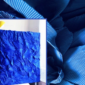 59"W Crepe Paper Pleated Stiff Wedding Fabric, Tessuto Designer fai da te fatto a mano creativo, 8 colori solidi tra cui scegliere, Tappezzeria, Decor, Costume
