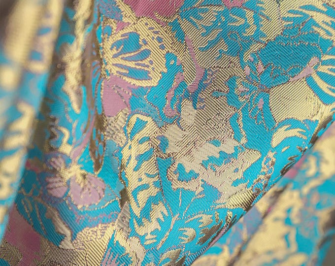 Gold thread jacquard fabric, 3D oil painting texture, designer fabric, Upholstery, quilting, Sewing bookbinding /fabric, 55"W By one Meter