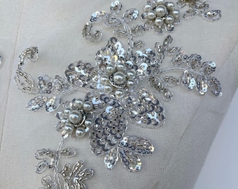Luxury 11" Soft Embroidered Lace Trim – Bridal Wedding Veil, Light Ivory, By Yard, sequins wedding dress, headwear, shoes, DIY accessories