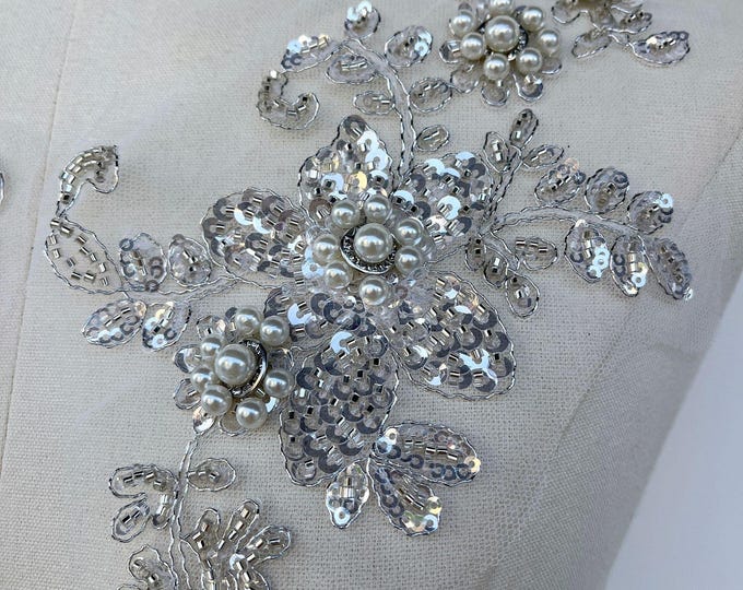Luxury 11" Soft Embroidered Lace Trim – Bridal Wedding Veil, Light Ivory, By Yard, sequins wedding dress, headwear, shoes, DIY accessories