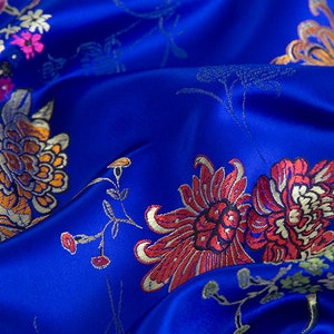29.5 "W cinese seta broccato tessuto damascato tessuto cheongsam cuscino Vivid Chrysanthemum flower pattern Tapestry broccato, 6 colori, Tappezzeria