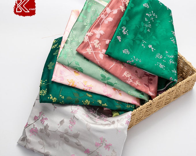 Chinese Flower Brocade Fabric | 9.99 Full Meter Price | 29.5" Wide | Chinese Fabric in 6 Colors, Upholstery, Quilting and Sewing fabric