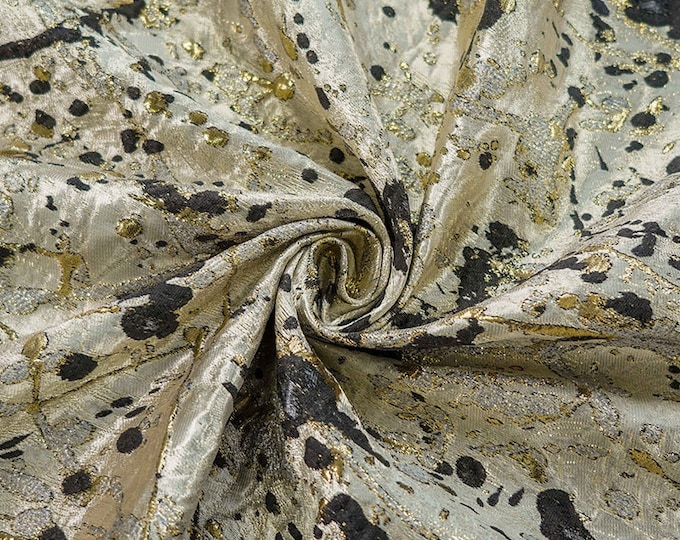 55"W Retro Gilding bronzing jacquard fabric, embossed 3D irregular fabric, Metallic Designer Fabric, Decor, Costume, bag, Sewing/Fabric