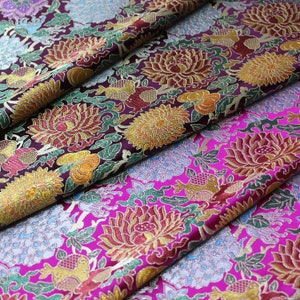 Abito mongolo in stile cinese Abito tibetano arredamento Broccato tessuto fatto a mano tessuto jacquard, tappezzeria, trapuntatura, drappeggio e tessuto da cucito