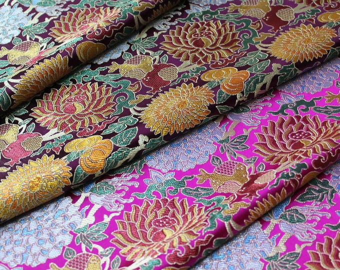 Chinese style Mongolian Gown Tibetan robe decor Brocade handmade fabric jacquard fabric, Upholstery, Quilting, drapery and Sewing fabric