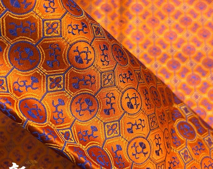 Tianhua Jacquard Silk Brocade Damask Fabric: 58"W Upholstery & Costume