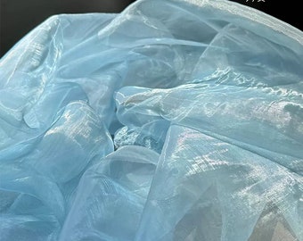 Silky Organza Fabric: Bright Sheer Water-Gloss, 55" Wide