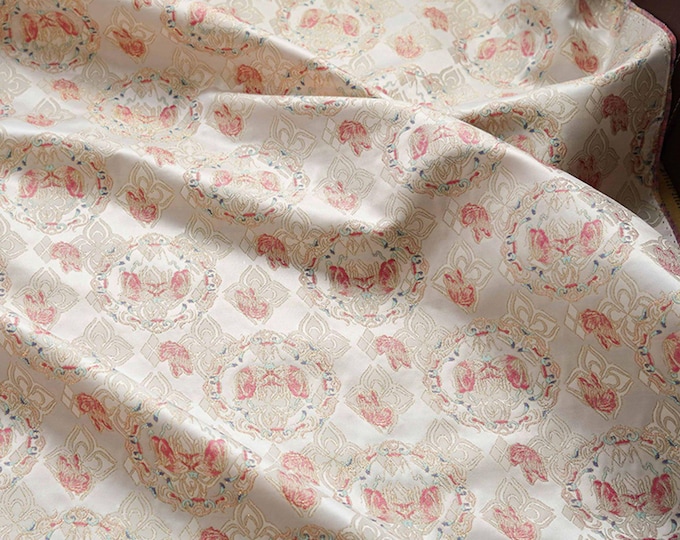 Butterfly jacquard fabric, bright color designer fabric, Upholstery, Decor, Costume, Curtain, Handbag, Sewing/Fabric by the meter, 66"