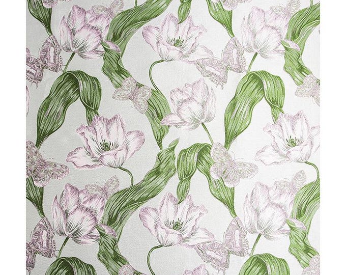 Reversible jacquard woven fabric, floral flower pattern with embossed effects, Upholstery, Sewing DIY fabric, 59"W By 1 yard