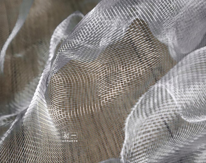 39"W Cloud and smoke into rain wire mesh fabric, Creative modeling steel hard mesh decoration fabric, Decor, Designer/Fabric wire by meter