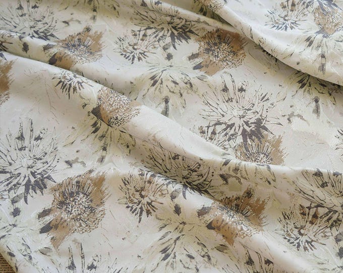 Reversible jacquard woven fabric, gold thread floral flower pattern with embossed effects, Upholstery, Sewing bag DIY fabric, 60"W By 1 yard
