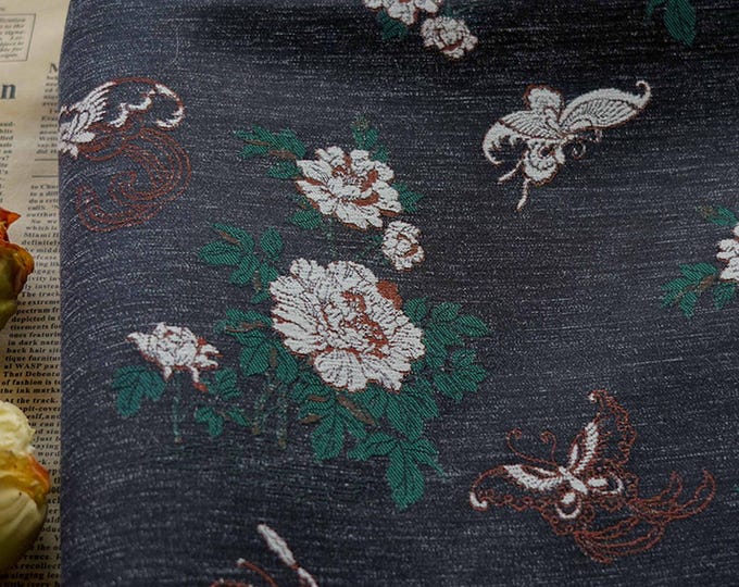 59"W Chenille Fabric Elegant 2 sides Jacquard Fabric , thick Fabric for furniture, By 1 Meter, Upholstery, carpet, Quilting and Sewing