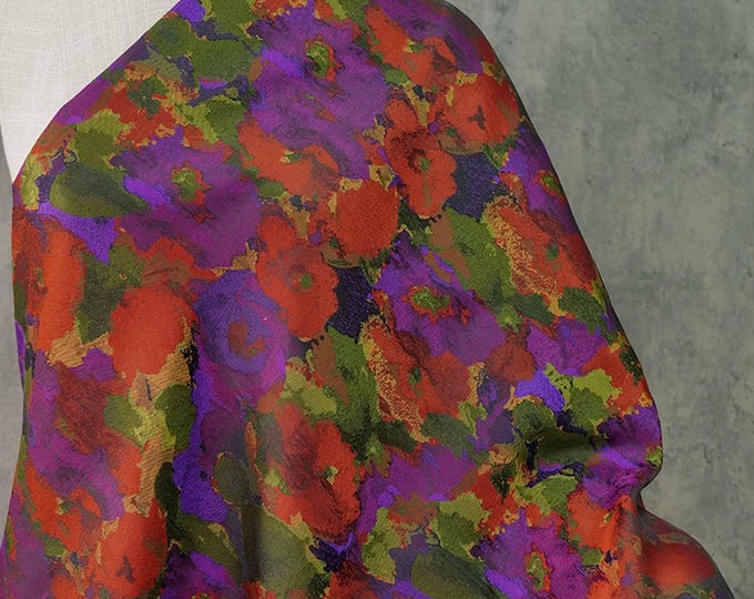 Flower Jacquard fabric, oil painting 3D designer fabric, Upholstery, Prom dress, Decor, Costume & Sewing fabric, 59"W By 1 Meter, SALE