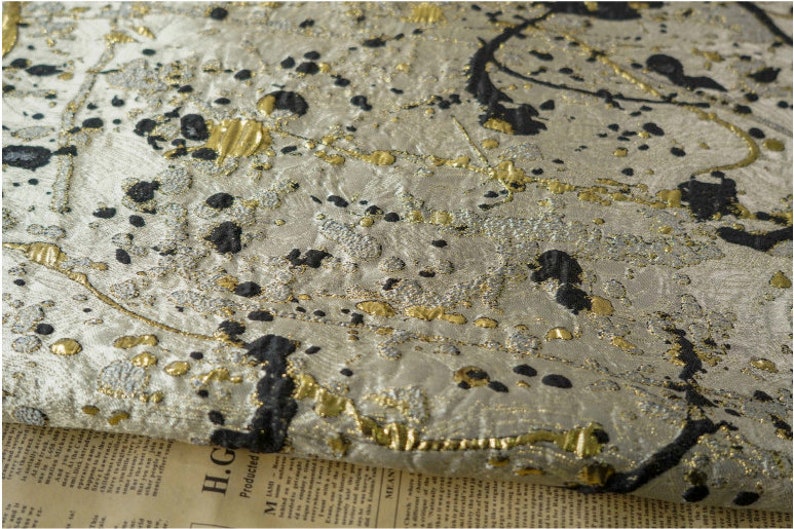 Gilding Bronzing Jacquard Fabric: Embossed Metallic Designer Material image 9