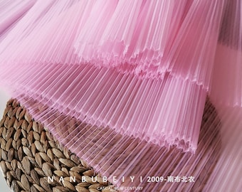 Pleated Hard Yarn Pleated Organza Fabric, 59" Wide 7 Colors Designer Fabric, Wedding, Gowns, Crafts, Events, Stiff shape and Texture fabric