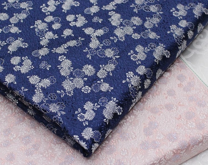 Silk Brocade Fabric Peony Flower Design, Wedding Fabric, 2 Colors Chinese Fabric By 1 Meter on SALE
