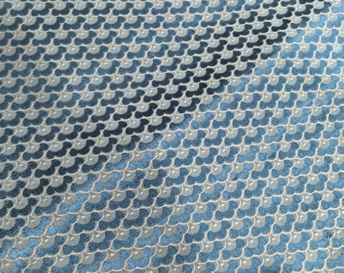 Japanese Fabric, Japanese Fish scale auspicious cloud pattern Jacquard silk brocade by meter, 59” Width, Woven Damask kimono fabric On SALE