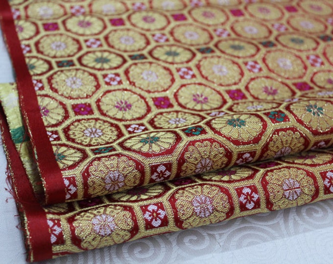 29"W Tibetan Textile, Tibetan Fabric, Upholstery Fabric, Tibetan robe, spinning Fabric, silk, satin and brocade