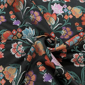 57 « Large tulipe chinoise et tissu rhododendron brocart fait à la main, 3 couleurs cheongsam, tissu Qipao, Poupées à coudre courtes tissu de bricolage en vente