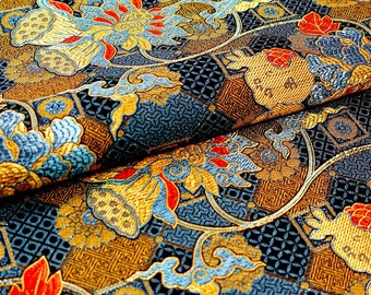 Silk Brocade Fabric Pomegranate Design, Wedding Fabric, 45" W Chinese Silk Fabric By 1 Meter on SALE, Upholstery, Quilting, Sewing, Costume