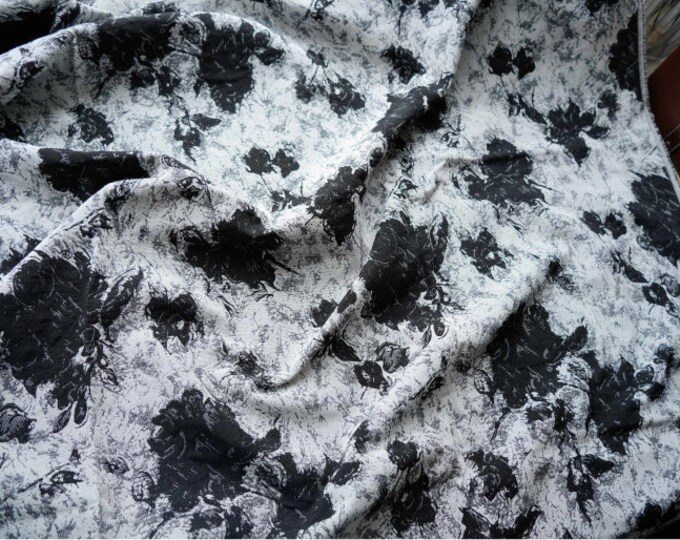 Black and white jacquard fabric, ink painting, designer fabric, 57"W, Upholstery, Decor, Costume, Curtain, Sewing/Fabric by the meter, SALE