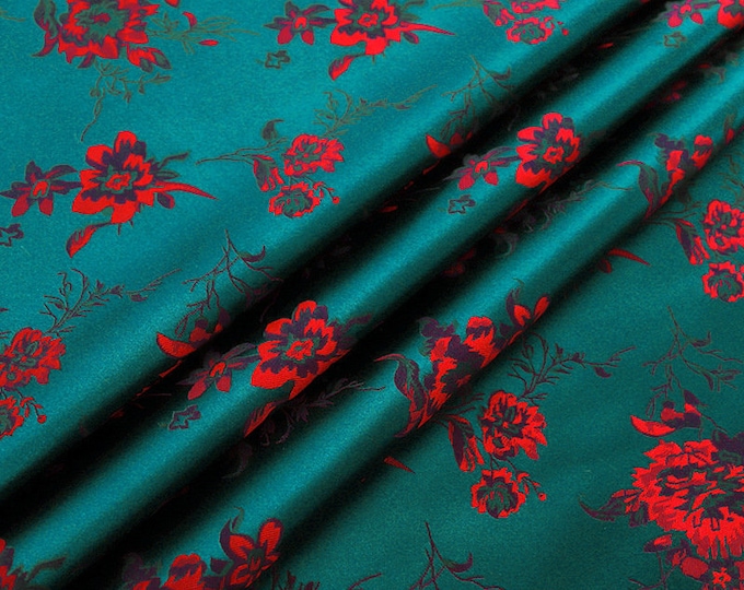 29.5"W origami flower pattern, Thangka Embroidered Fabric, Bohemia wall decoration, Quilting and Sewing Brocade Fabric, 4 colors