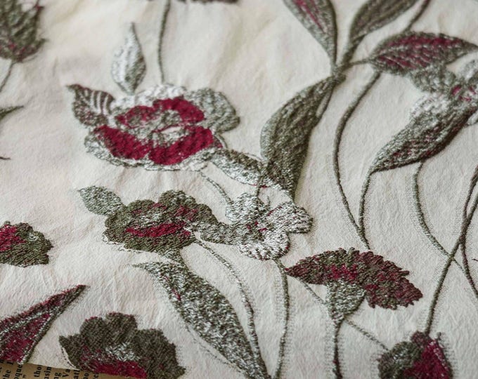 Slightly transparent jacquard fabric, 3D texture, designer fabric, Upholstery, Decor, Sewing, Bag, DIY/ fabric, 50" W By 1 Meter