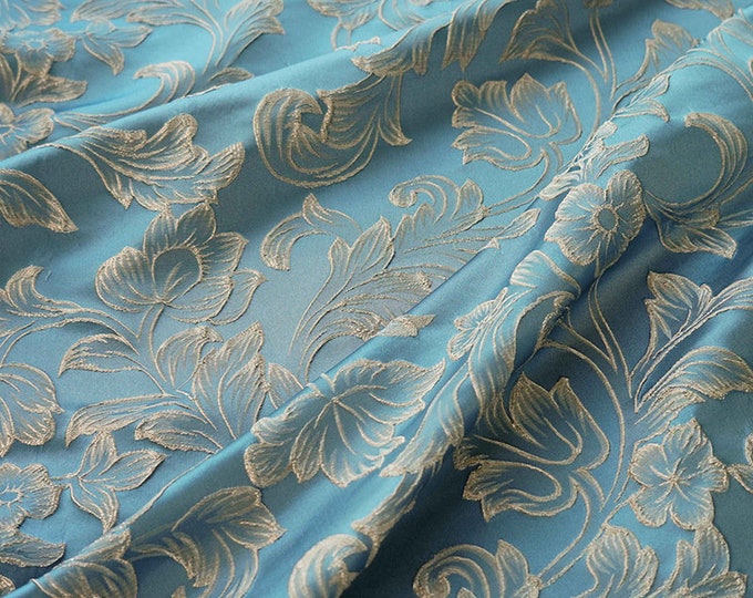 56"W Retro Palace style brocade jacquard dress fabric, Damask, Upholstery, Decor, drapery, Curtain, Handbag, Sewing/Fabric by the meter