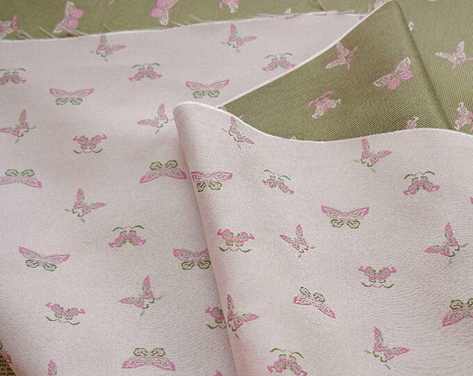 Silk brocade butterfly, Rich Texture Drapery, Home Décor Fabrics, 55“W, Upholstery, Decor, Costume, Luxurious, Ornate Weaving/by the meter